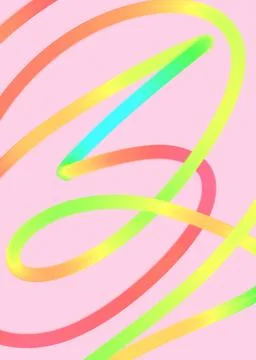 Bright neon gradient hand drawn lines pattern element background Stock Illustration