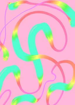 Bright neon gradient hand drawn lines pattern element background Illustrazione stock
