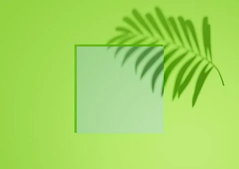 Bright, neon green, 3D render minimal, simple top view flat lay product displ Stock Illustration