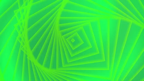 Bright neon green concentric rotated square patterns abstract digital animation. Stock Footage 337078236