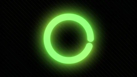 Bright neon green loading wheel Stock Footage 302444694