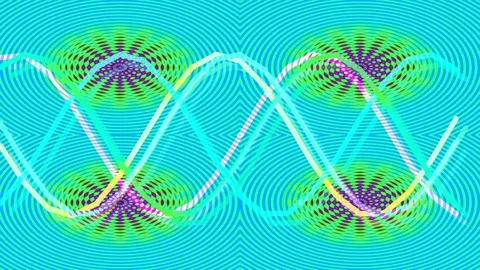 Bright neon green wavy background abstract loop graphic equalizer line art Stock Footage 337567908