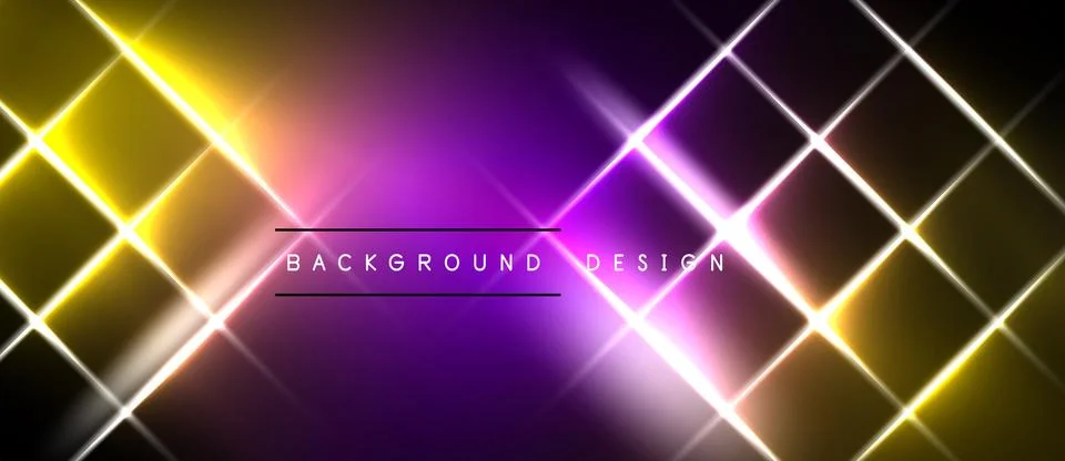 Bright neon grid pattern. Yellow, purple hues blend. Background features text イラスト素材