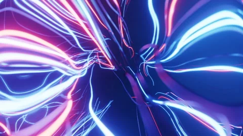 Bright neon interlacing lines Stock Footage 247615992