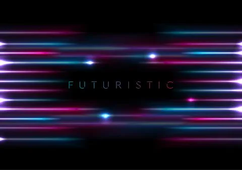 Bright neon laser rays stripes abstract glowing background Stock Illustration