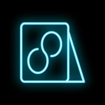 Bright neon light showing infinity symbol on black background Stock Illustration