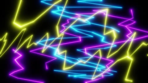 Bright neon lighting angular lines Vídeo Stock 308752017