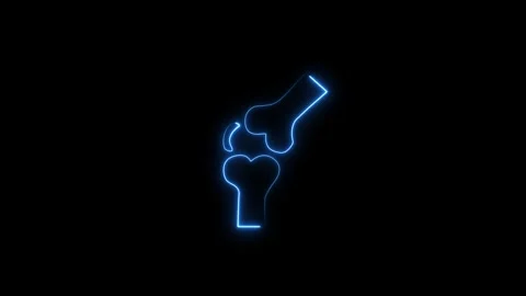 Bright neon line bone icon isolated on black background. bone icon concept... 스톡 동영상 293483324