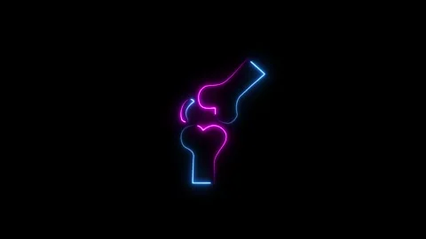 Bright neon line bone icon isolated on black background. bone icon concept... Stock Footage 293483325
