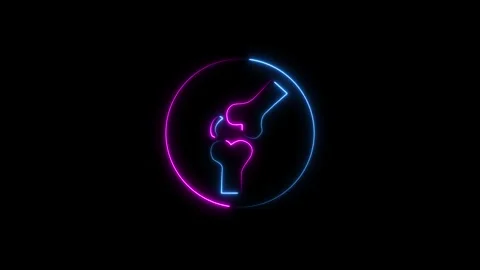 Bright neon line bone icon isolated on black background. bone icon concept... Stock Footage 293483327