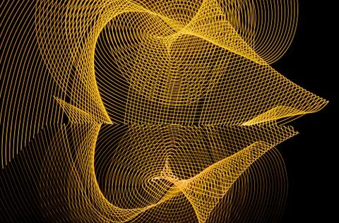 Bright neon line designed background, shot with long exposure, yellow gold Stock Illustration