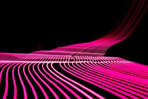 Bright neon line designed background, shot with long exposure, pink Stock Illustration