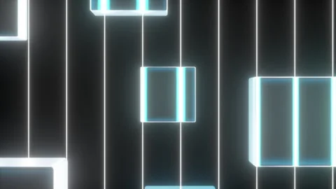 Bright neon linear geometric shape Stock Footage 333200162