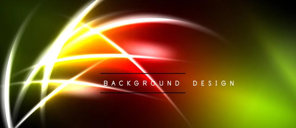 Bright neon lines create abstract shapes. Vivid colors blend, forming dynamic Stock Illustration