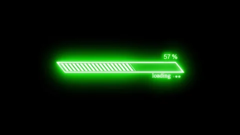 Bright Neon Loading Bar Motion Graphics with Dynamic Progress Tracking Visu.. Stock Footage 337077811