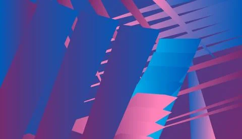Bright neon pattern of geometric shapes and lines virtual background for onli Illustrazione stock
