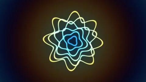 Bright neon patterns with flowing lines on a dark Stock Footage 338230877