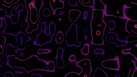 Bright neon patterns move slowly across a dark background Stock Footage 338006103