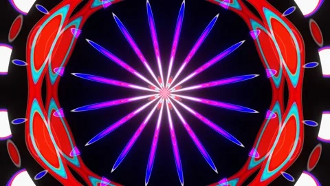 Bright neon pulsation of multi-colored rays Vídeo Stock 191526192
