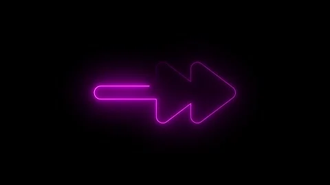 Bright neon purple fast forward arrow sign Vídeos de archivo 344734505