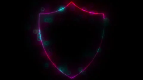 Bright Neon Shield Stock Footage 335791853