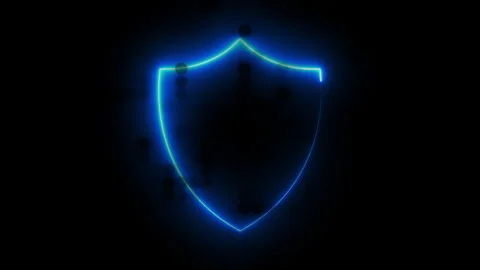 Bright Neon Shield Stock Footage 335792310