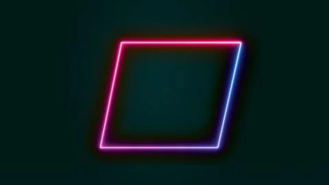 A bright neon square rectangle picture frame with a two tone neon color mot.. Illustrazione stock