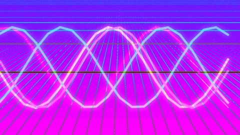 Bright Neon Wave Pattern Animation Background for Abstract Design Elements Stock Footage 339776325