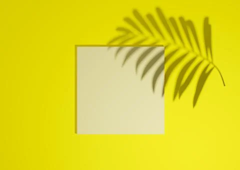 Bright, neon yellow, 3D render minimal, simple top view flat lay product disp Stock Illustration