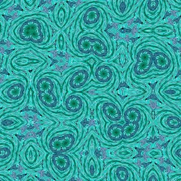 Bright neon zigzag pattern. Abstract splash, liquid shape in teal color Stock Illustration