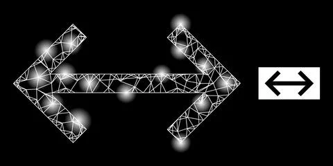 Bright Net Exchange Arrows Mesh Icon with Constellation Nodes Stock Illustration