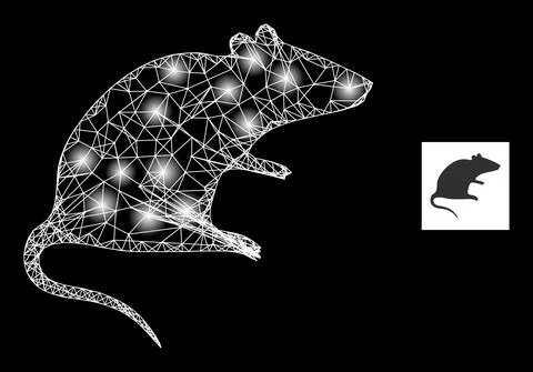 Bright Net Rat Mesh Icon with Glare Spots Stock Illustration