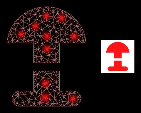 Bright Network Alarm Button Icon with Constellation Light Spots Stock Illustration
