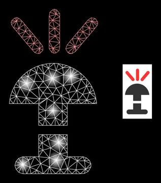 Bright Network Alarm Ring Icon with Constellation Light Spots Stock Illustration