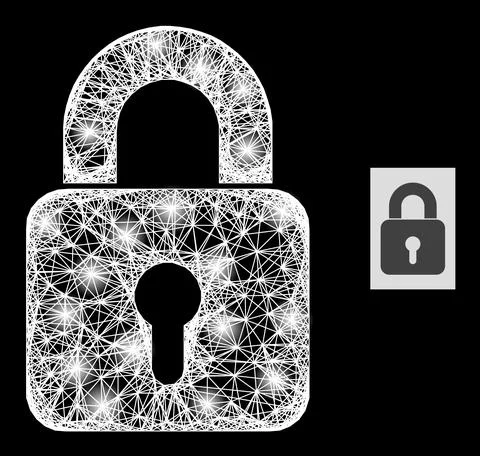 Bright Network Mesh Lock with Light Spots Stock Illustration