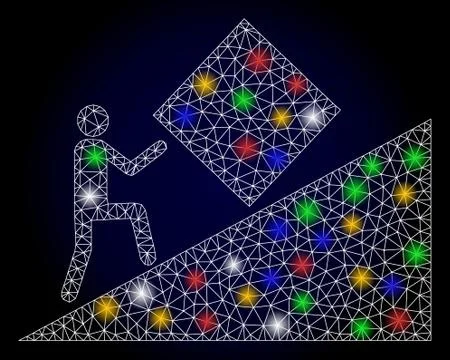 Bright Network Pointless Task with Colorful Glare Spots Stock Illustration