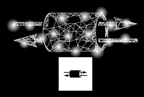 Bright Network VPN Pipe Mesh Icon with Glare Spots Illustrazione stock