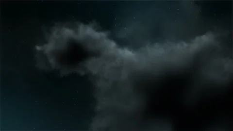 Bright Night BG with Stars and Heavy Clouds, 4k resolution, Travelling, Moti Stock Footage