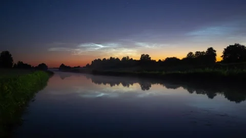 Bright noctilucent clouds Stock Footage 309439938
