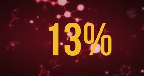 Bright node sweeping maroon and starting yellow percent numbers counting up Stock Footage 331176202