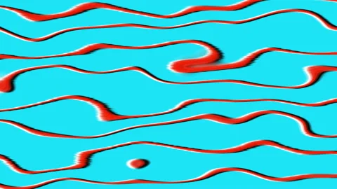 Bright Noisy Cartoon Waves Lines  Flow Up Colorful Trend Loop Background Video stock 209976577