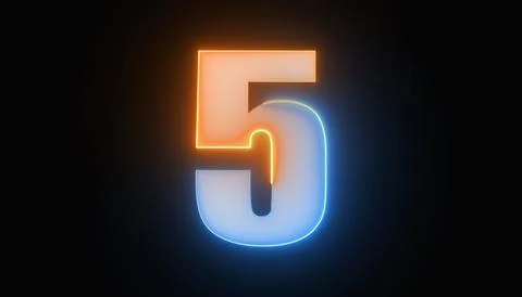 Bright number five, number 5, the best digital symbol, Alphabet made from G.. Stock Photos