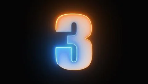 Bright number three, number 3, the best digital symbol, Alphabet made from .. Stock Photos