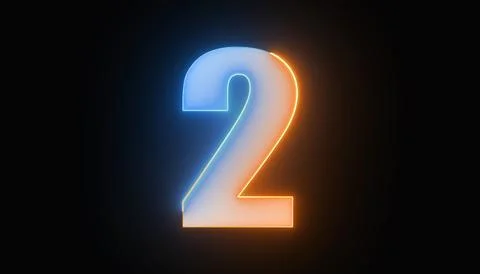 Bright number two, number 2, the best digital symbol, Alphabet made from Gl.. Stock Photos
