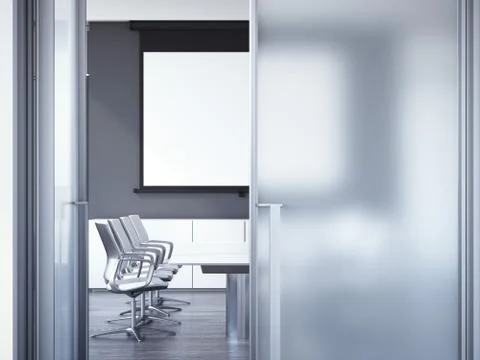 Bright office meeting room. 3d rendering Illustrazione stock