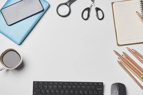Bright office workspace Stock Photos