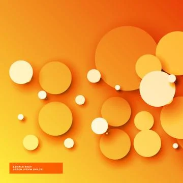 Bright orange 3d circles background Stock Illustration