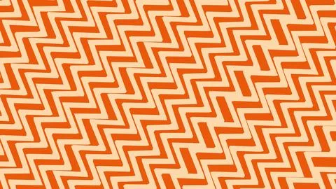 Bright orange and cream zigzag pattern fills the frame, creating a bold geome Stock-Illustration