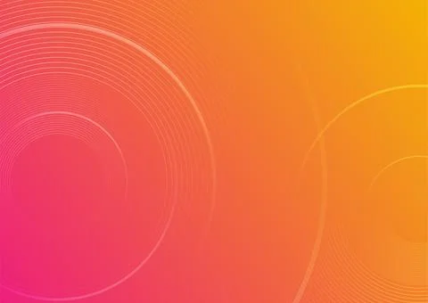 Bright orange and pink circular lines abstract geometric tech background 스톡 일러스트