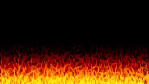Bright orange and red stylized cartoon fire flames blazing Stock Footage 337304859